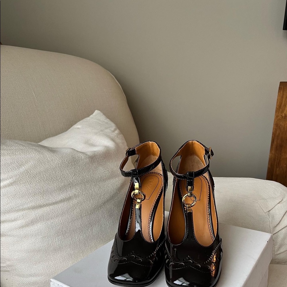 Chloe Shoes, Deep Brown Colour. Size37